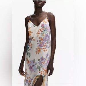 Mango side-slit satin dress